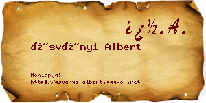 Ásványi Albert névjegykártya